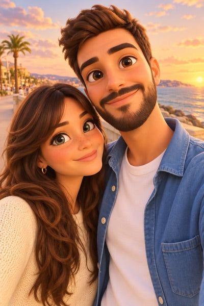 Exemple : le même couple en personnages animés